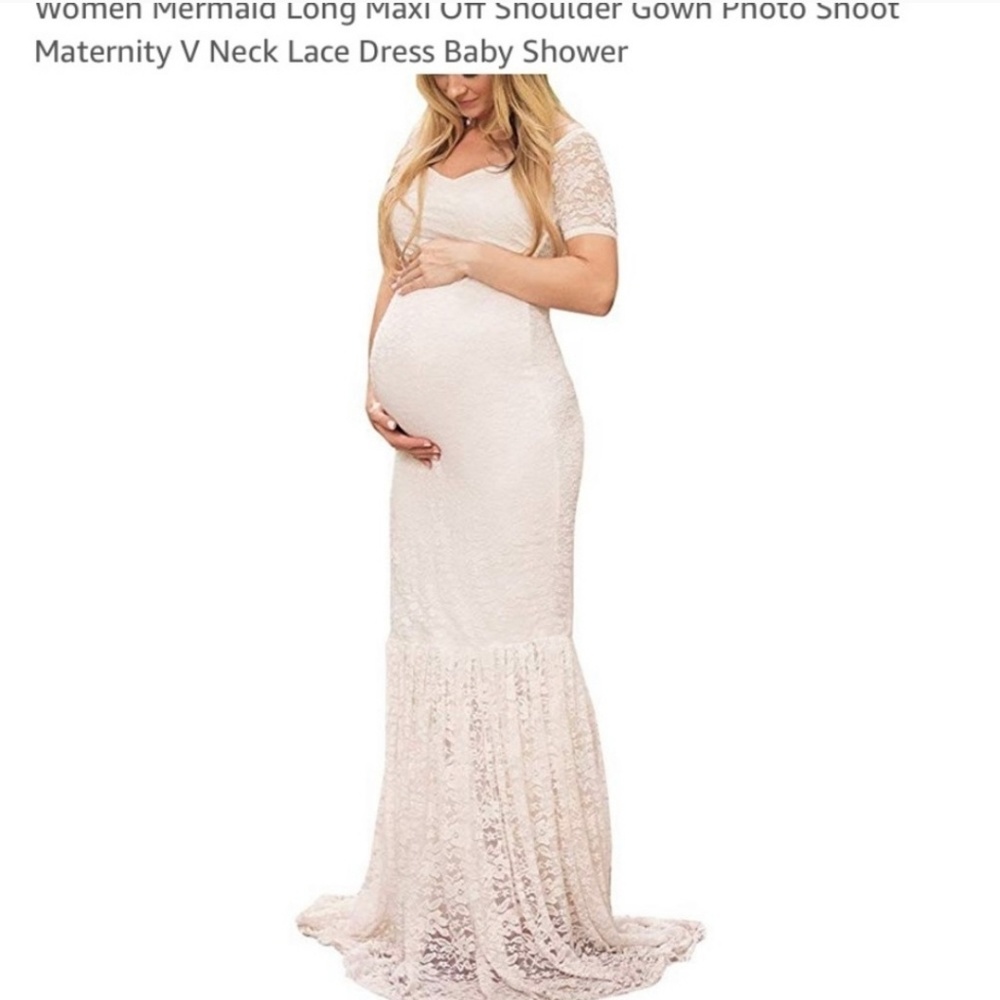 White Lace Maternity Dress